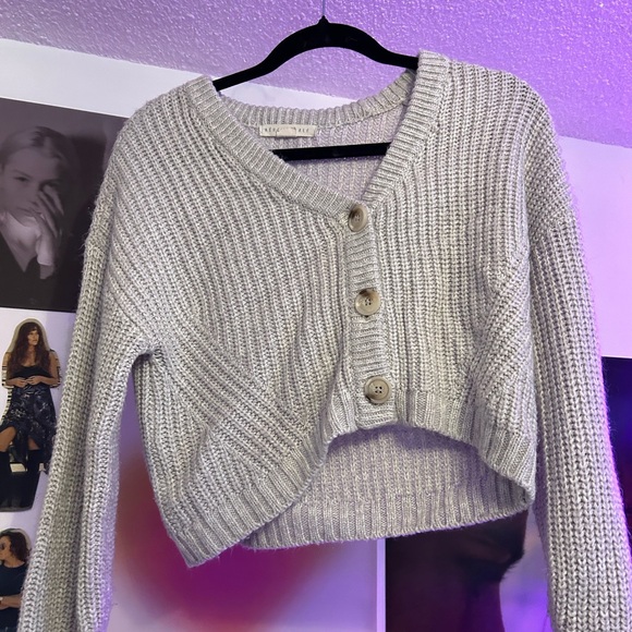 Aeropostale Grey Knit Cardigan - Picture 1 of 3